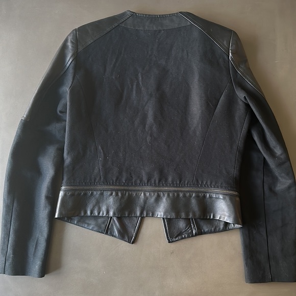 Saks fifth avenue black leather jacket - Picture 3 of 6